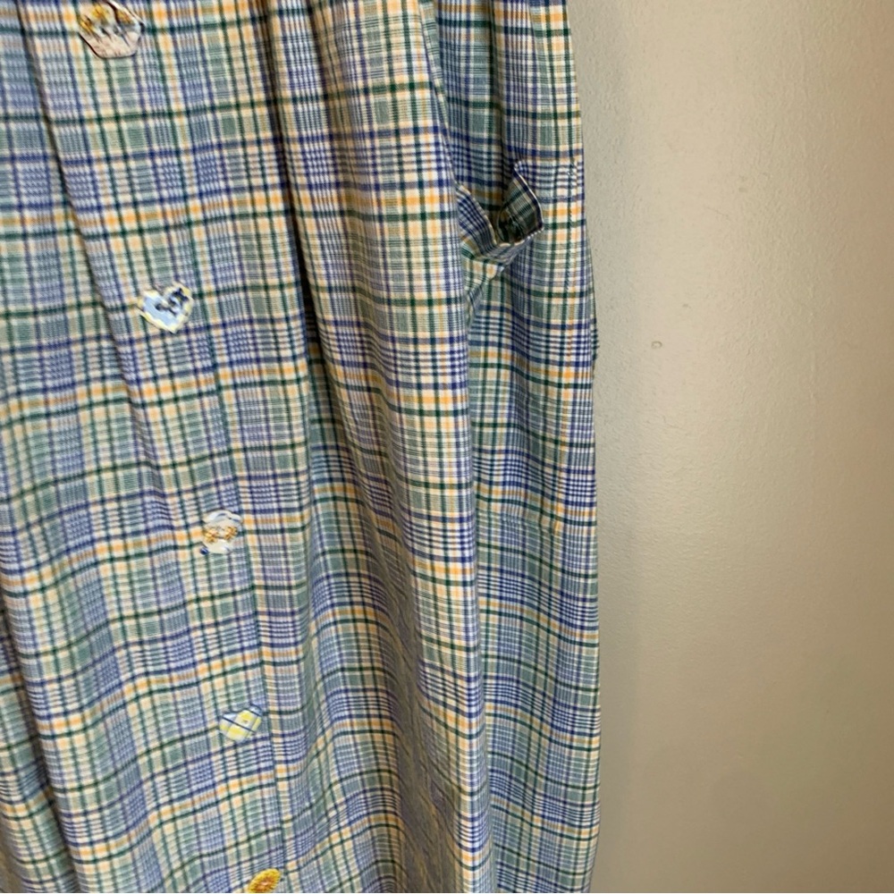 Vtg HANDMADE USA COTTAGECORE PLAID JUMPER DRESS Pinafore Trad Farmhouse Buttons - Picture 5 of 9